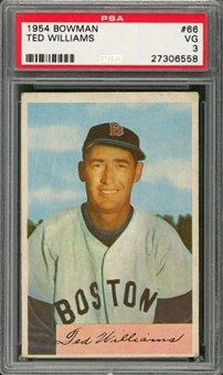 1954 Bowman #66 Ted Williams – PSA VG 3